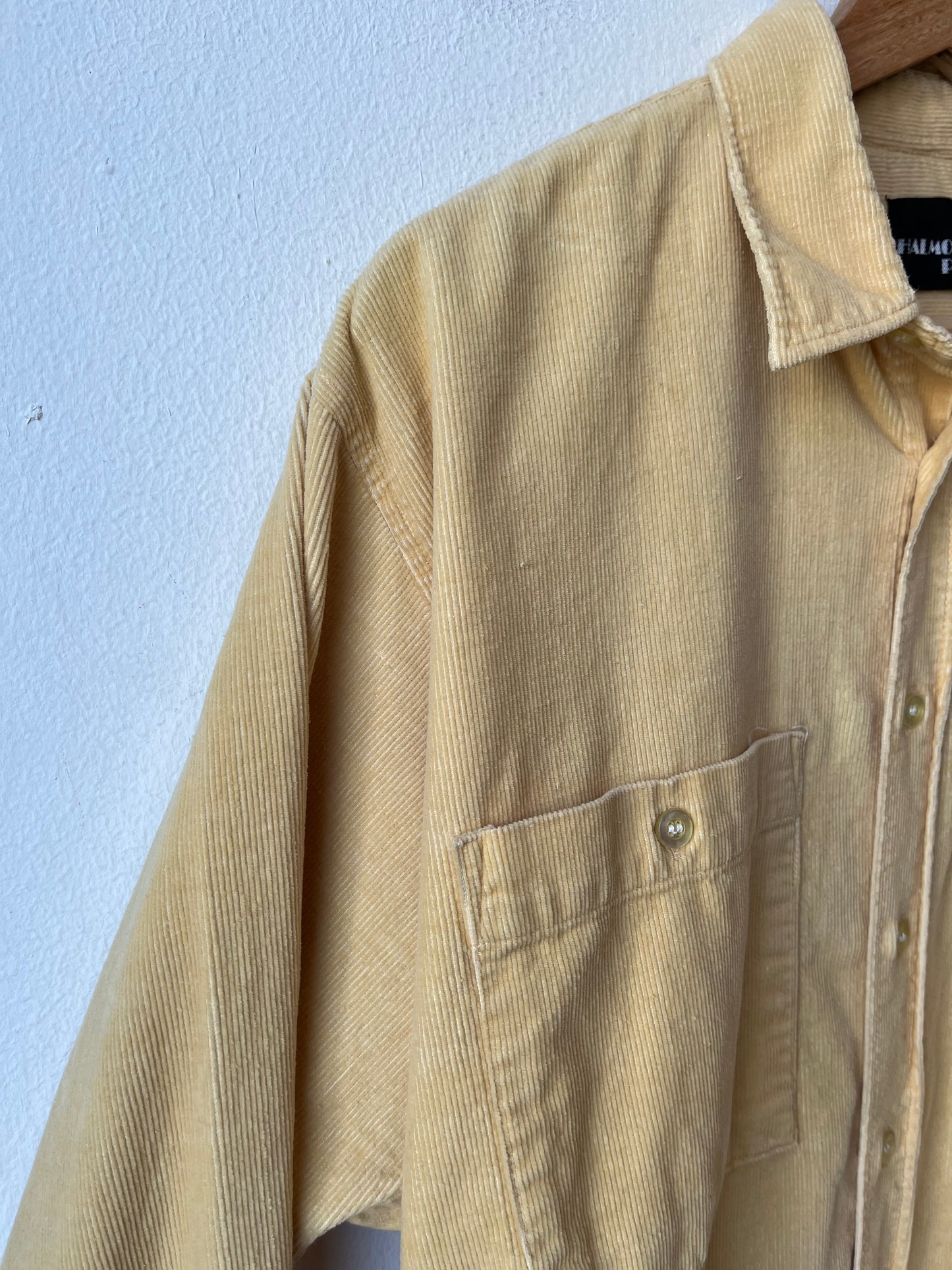 90's Yellow Corduroy Button Down Shirt