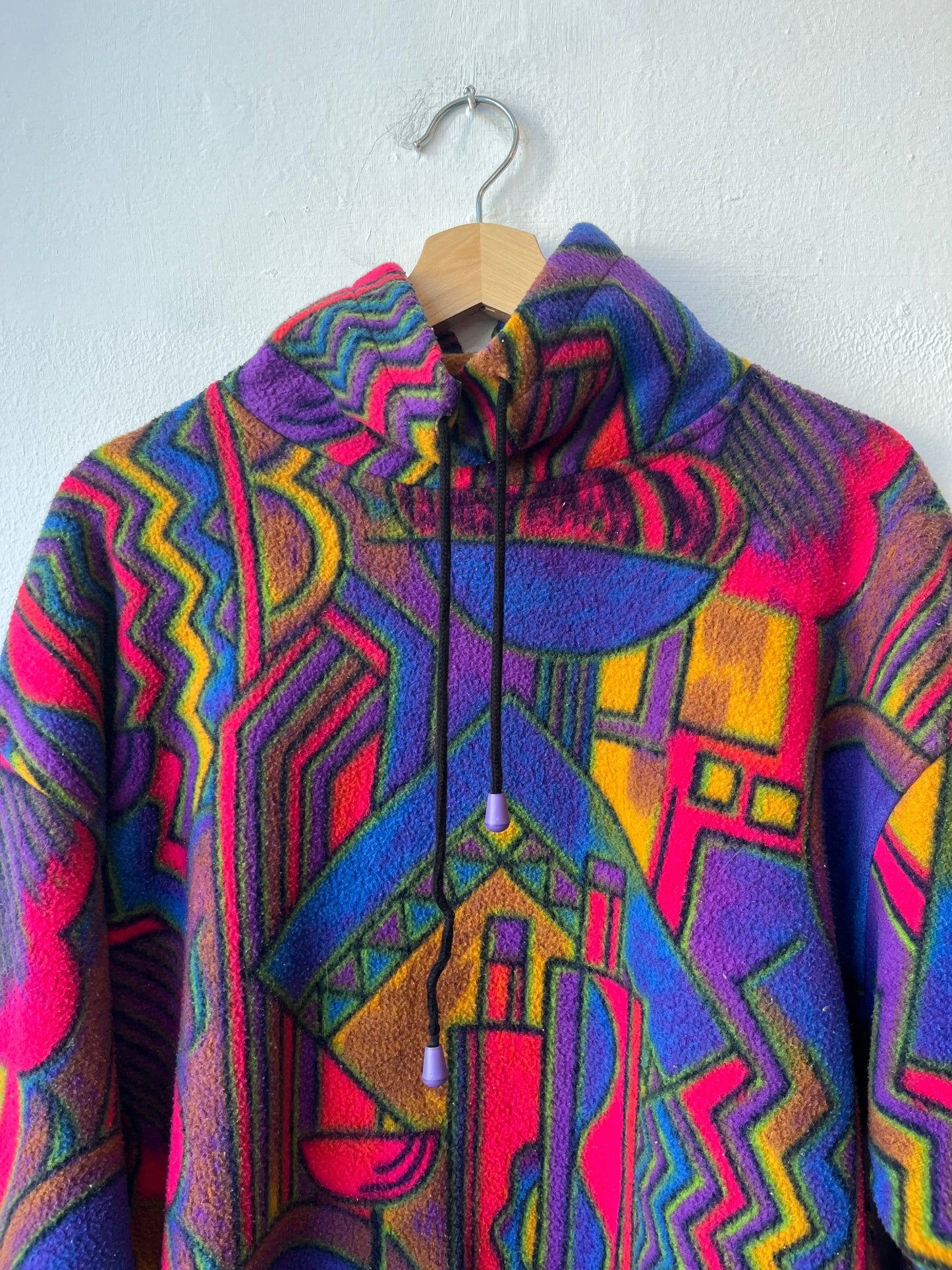 80's Abstract Fleece Pullover