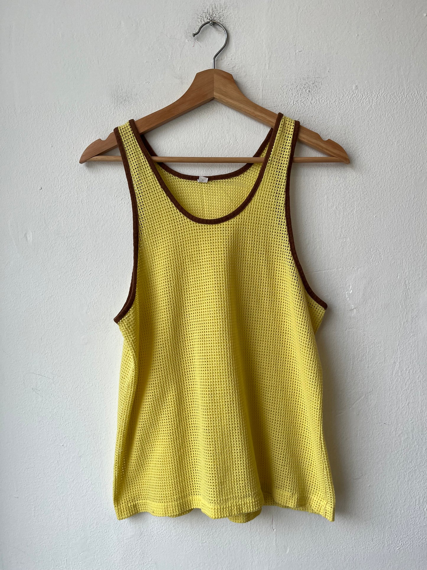 80's Yellow Mesh Talk Top