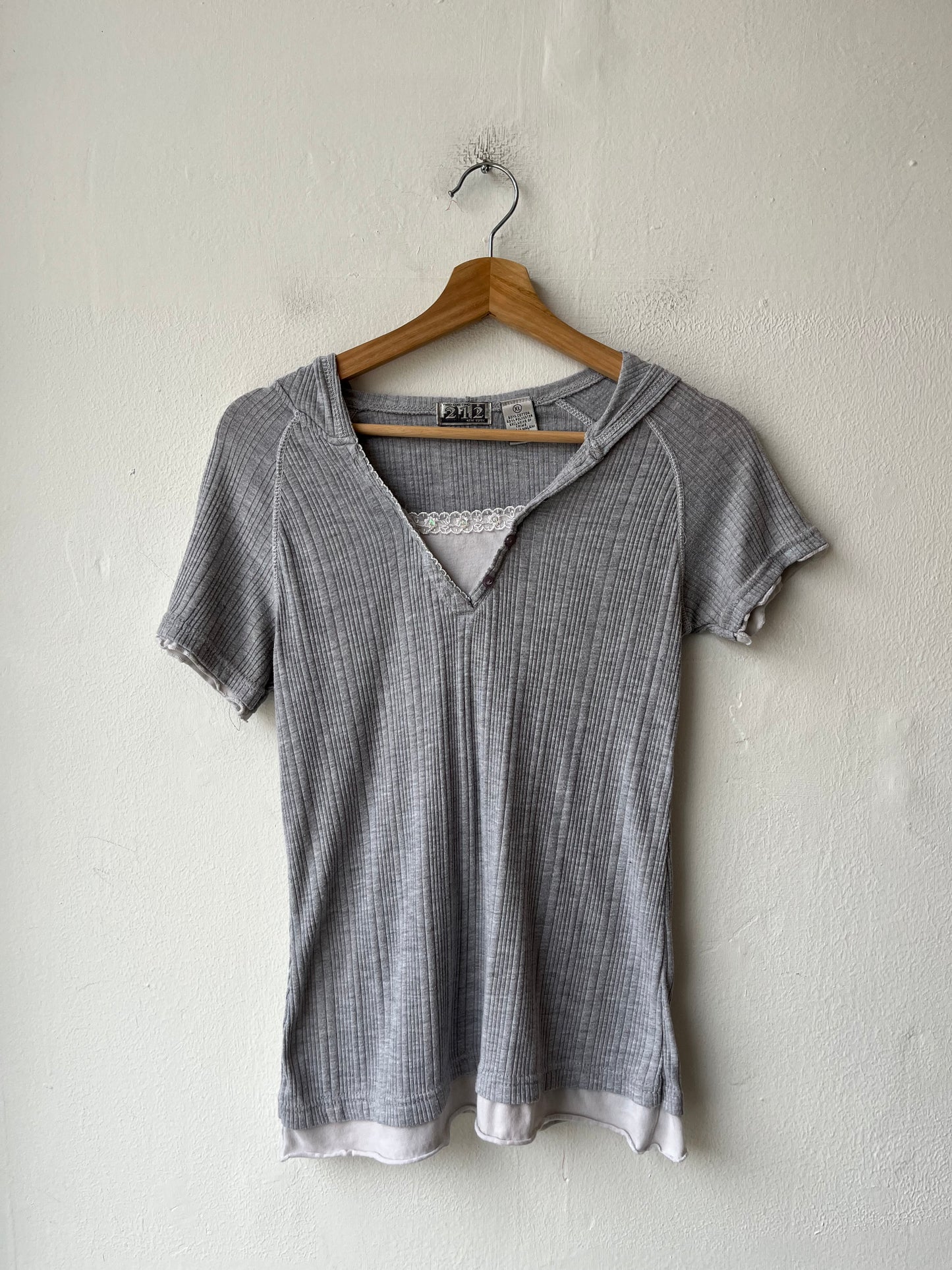 Y2K Hooded Henley Top