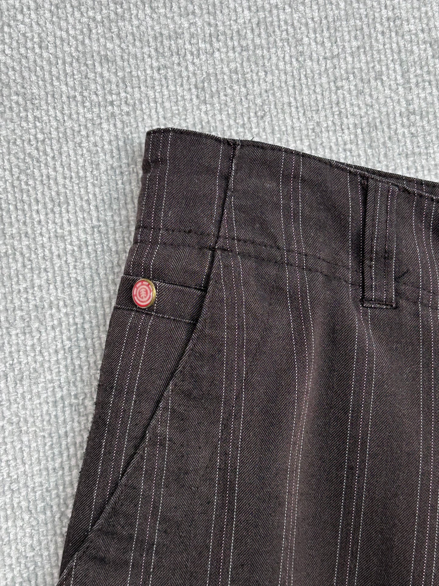 Y2K Brown Pinstripe Shorts 34”