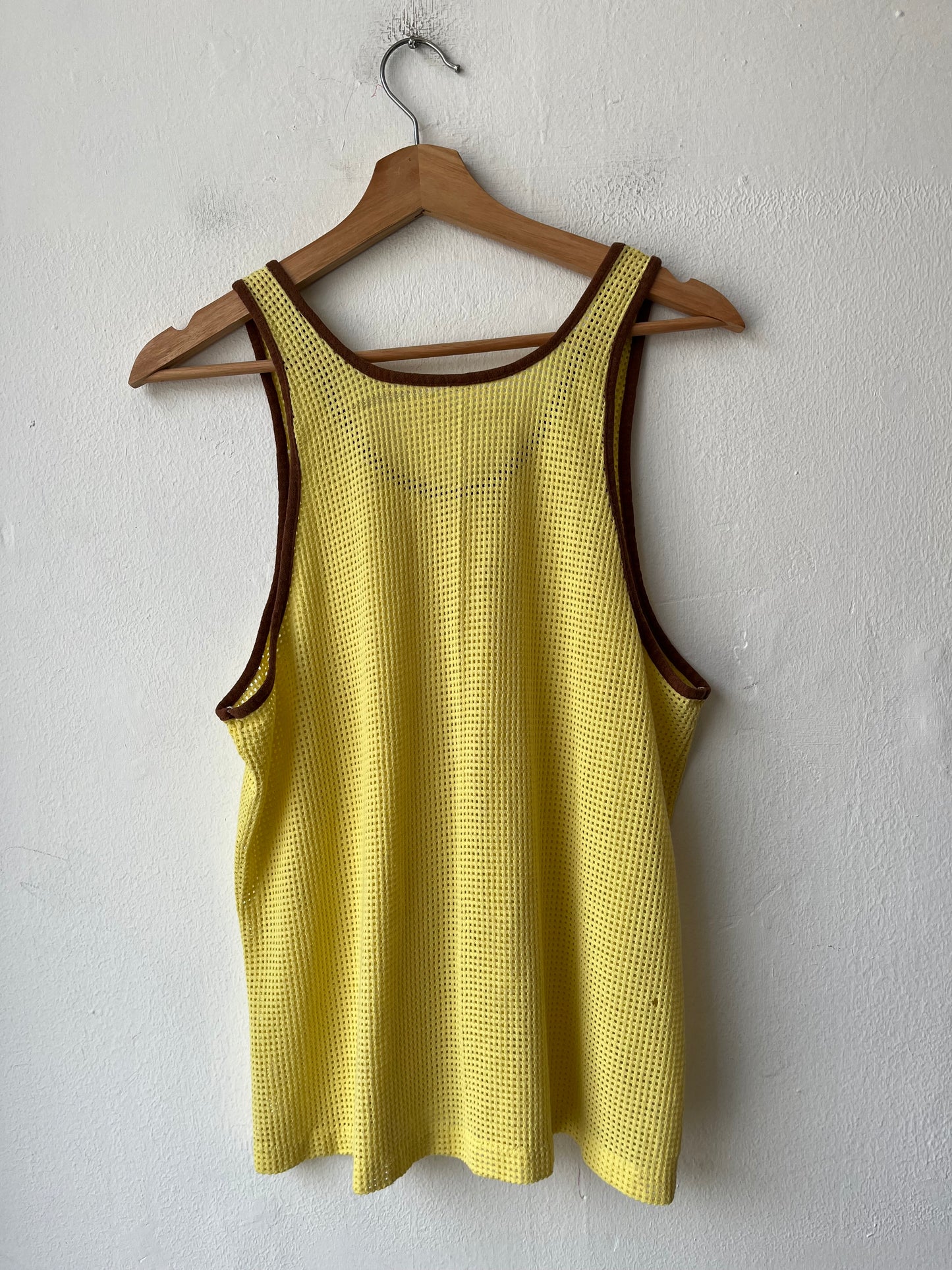 80's Yellow Mesh Talk Top