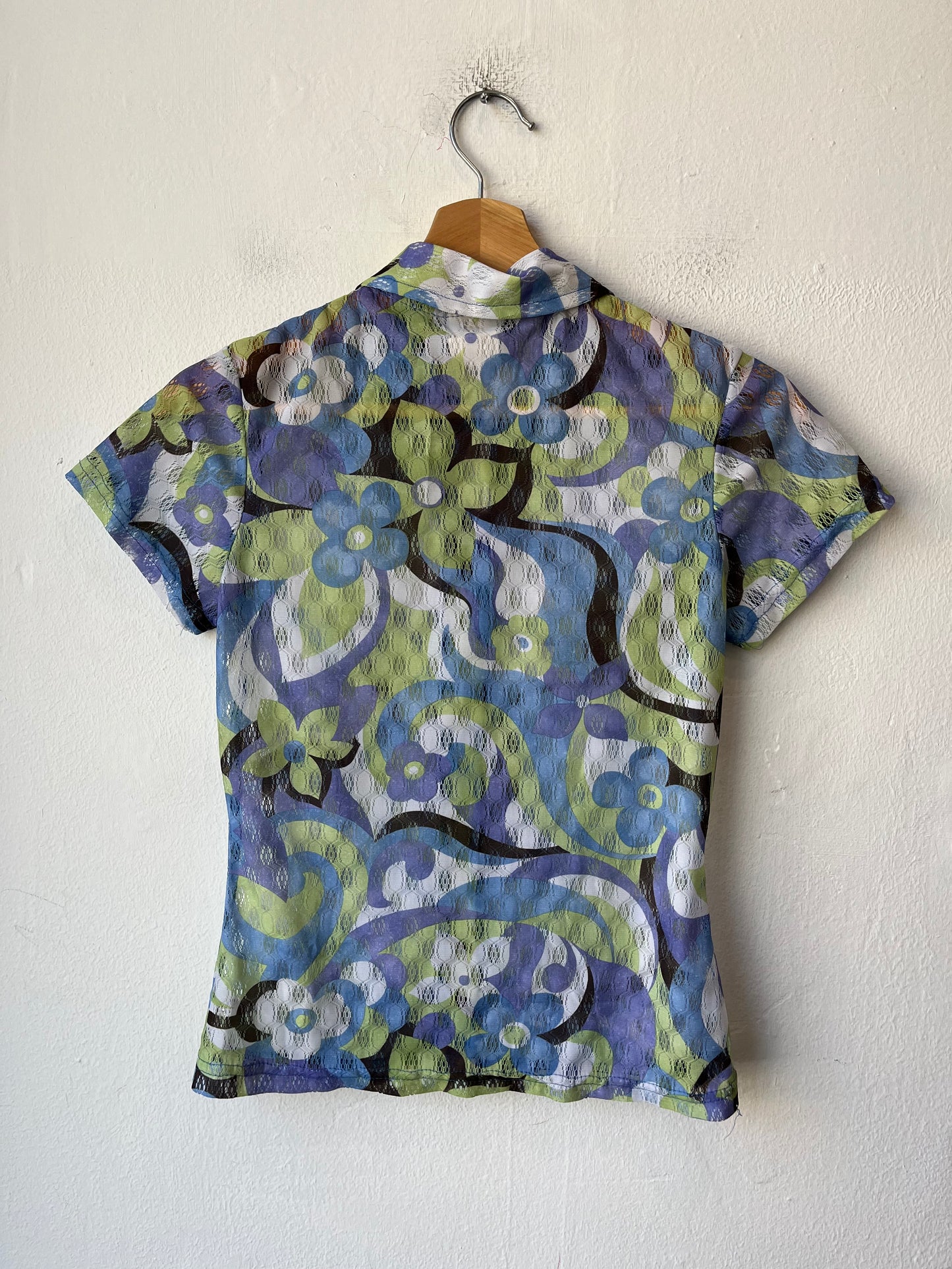 90's Mesh Button Down Top