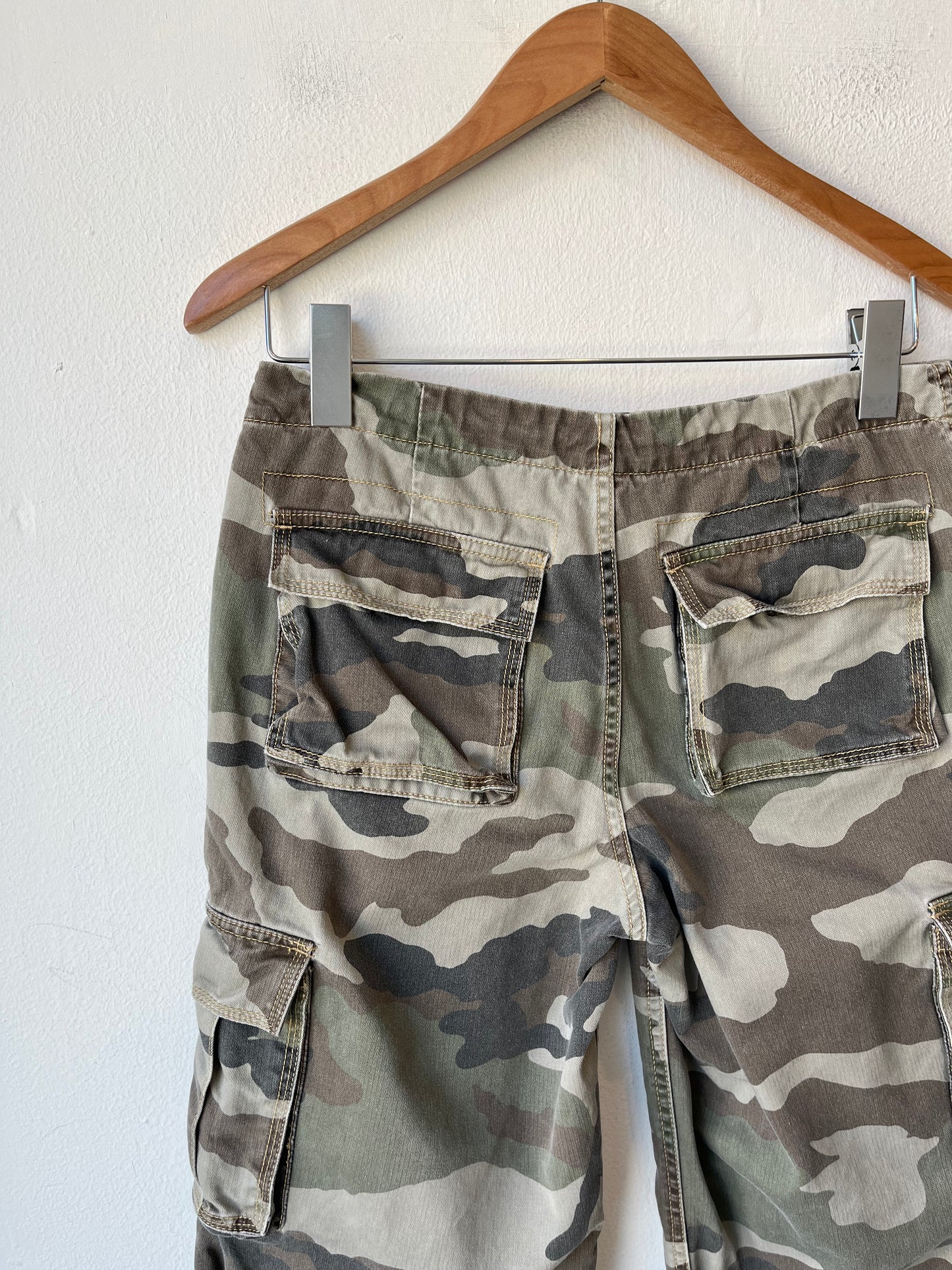 Y2K Drawstring Camo Pants 21-30”