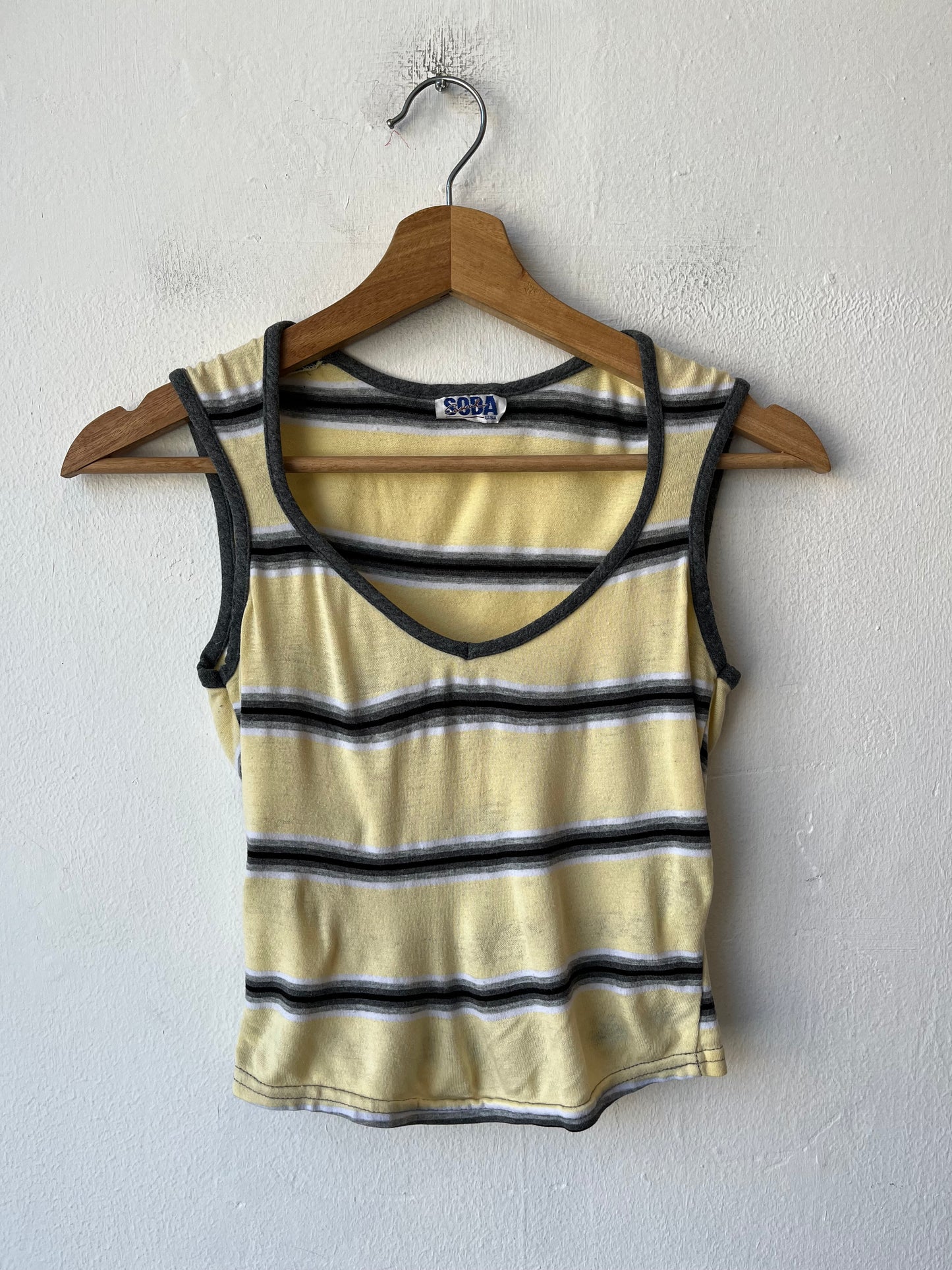 80’s Striped Cutoff Top