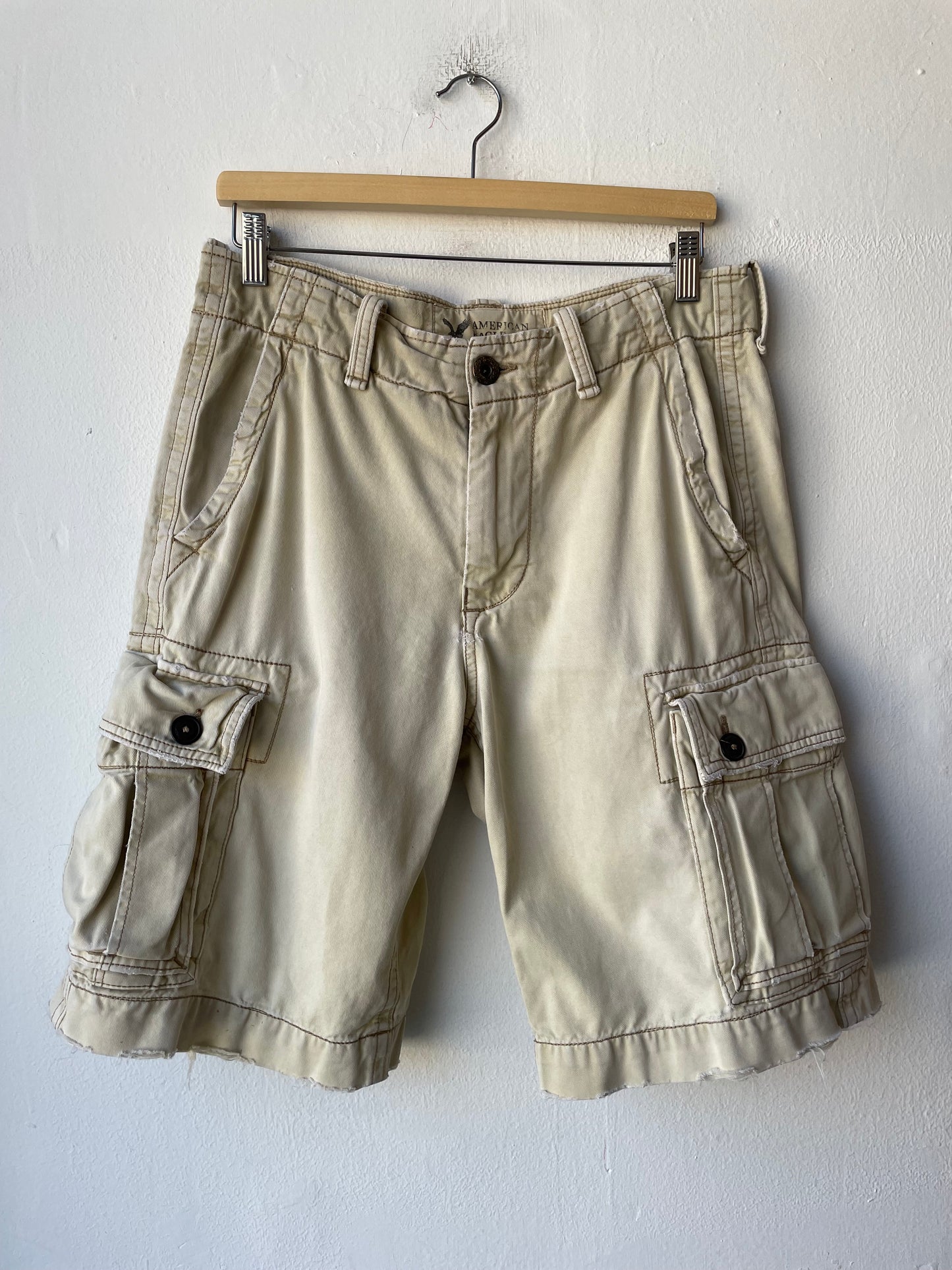 Y2K Tan Cargo Shorts 32”
