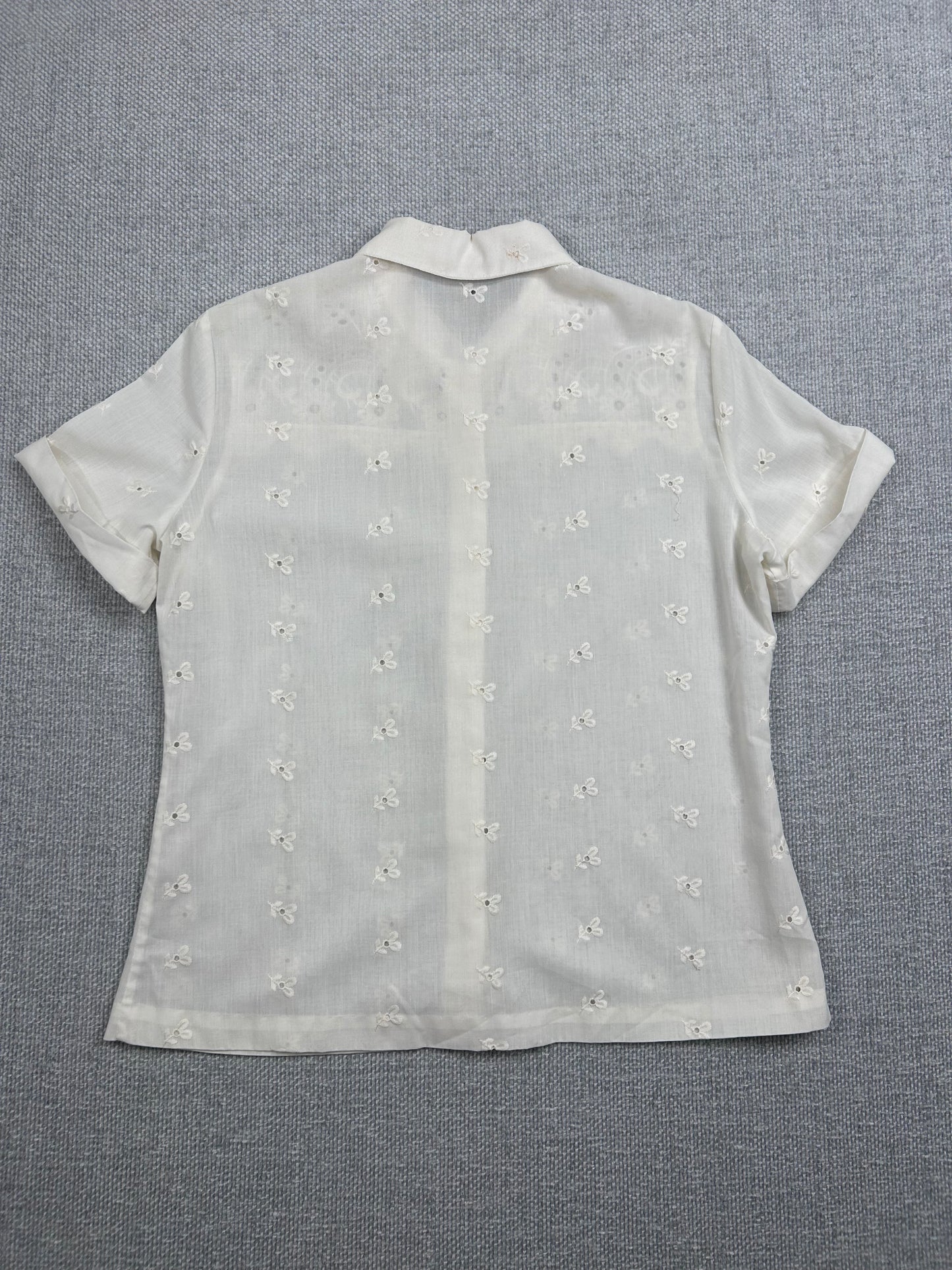 80’s Linen Flower Button Down Top