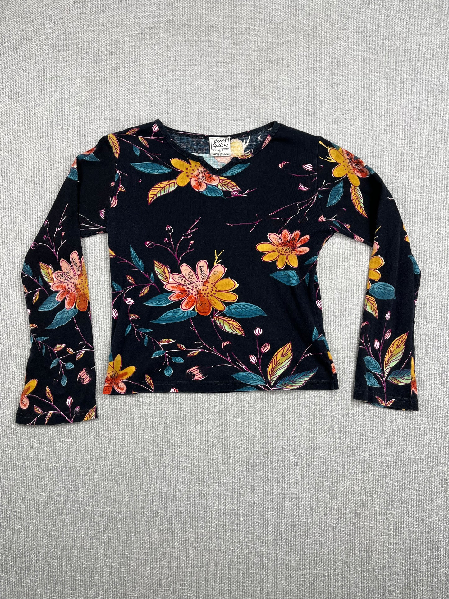 80's Floral Long Sleeve Shirt