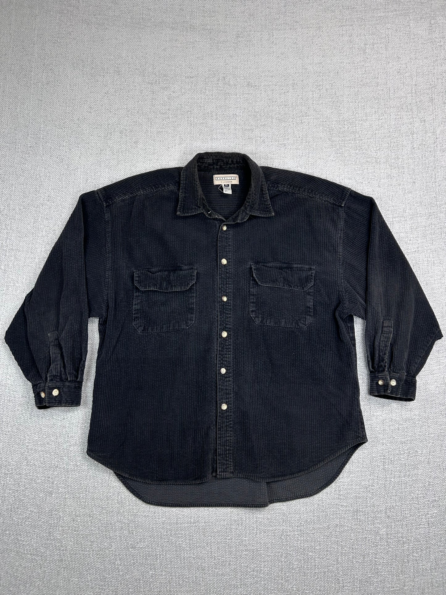 90's Black Corduroy Button Down Shirt