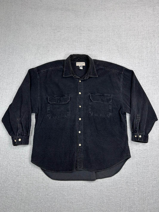 90's Black Corduroy Button Down Shirt