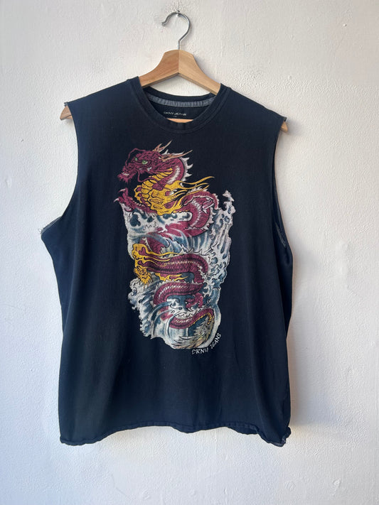 Y2K DKNY Dragon Cutoff Shirt
