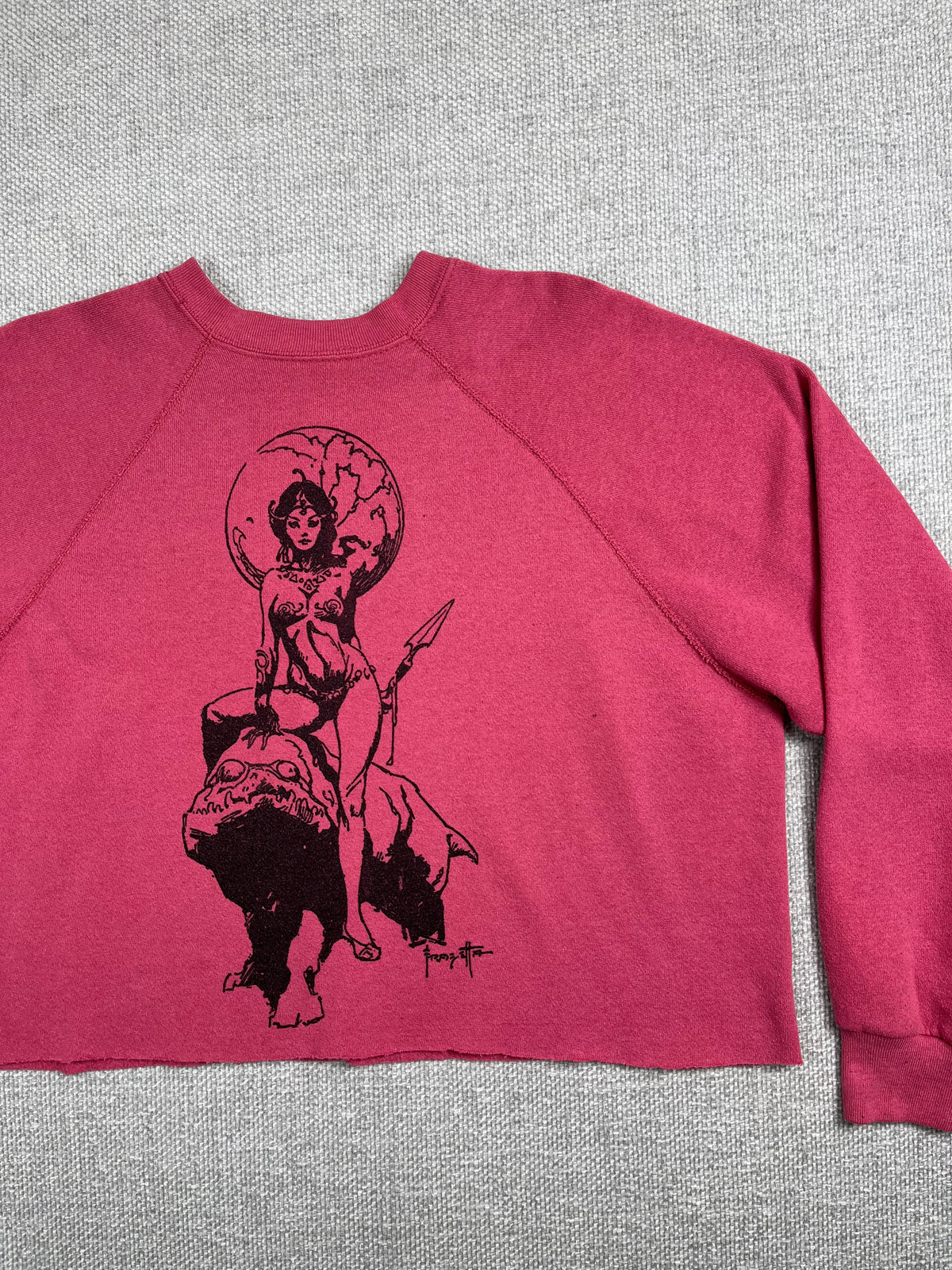 80’s Frank Frazetta Cropped Sweatshirt