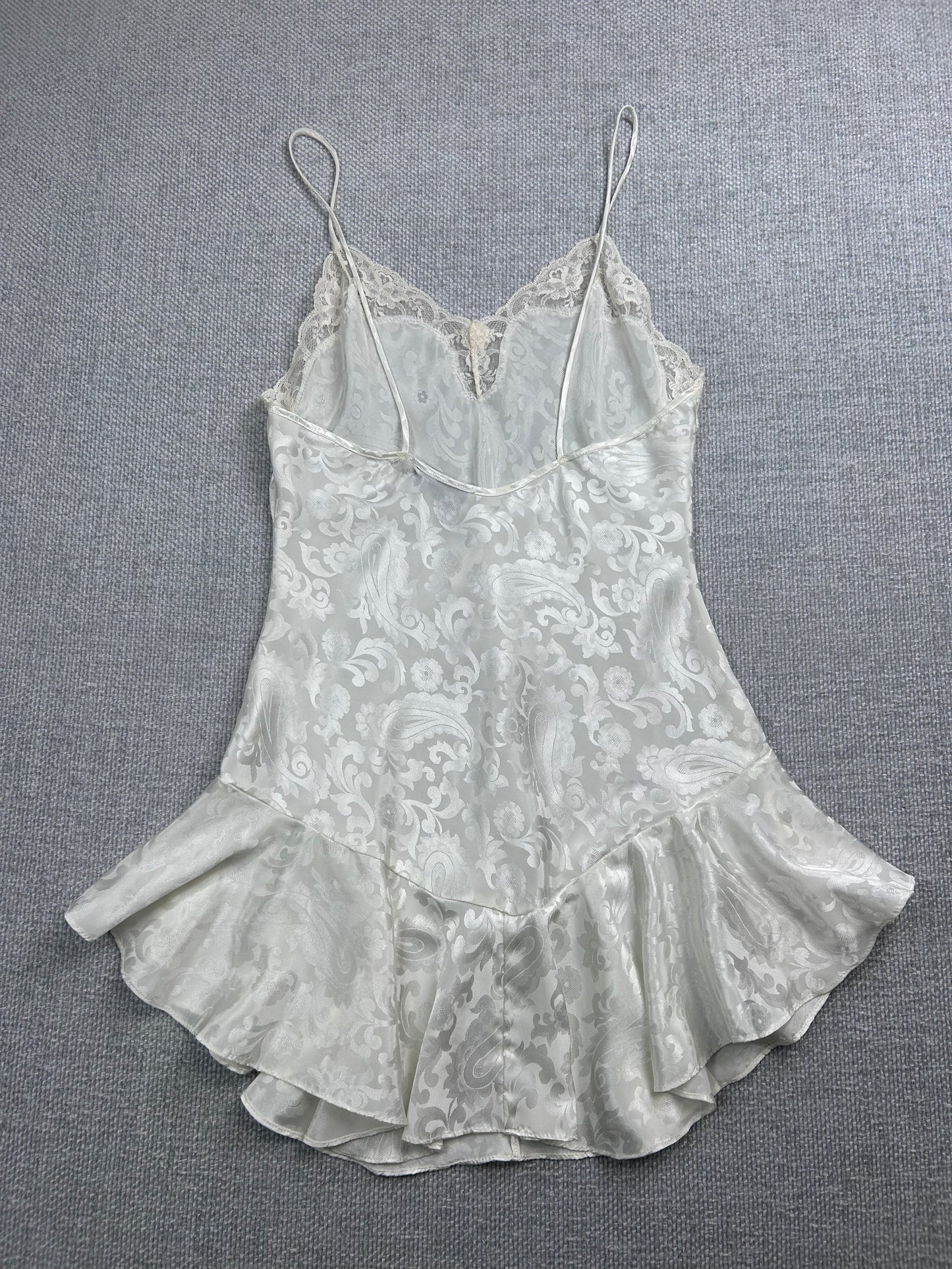 90's White Lace Slip Dress