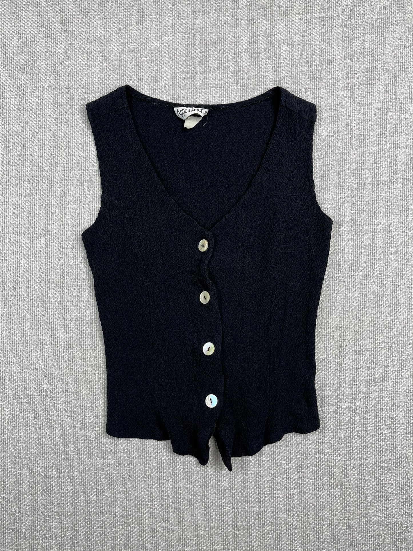 90's Black Textured Vest