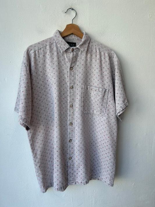 90's Square Patterned Button Up Shirt