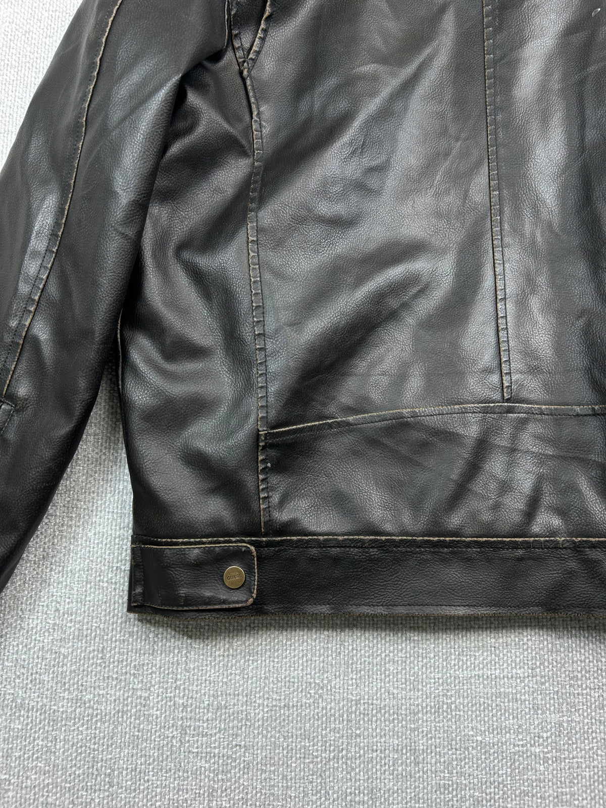 Y2K Guess Cafe Moto Leather Jacket