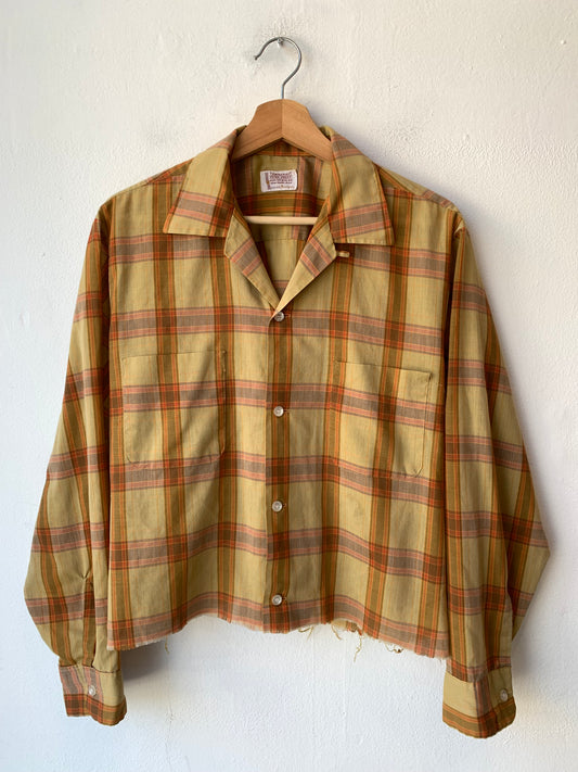 80's Penneys Crop Plaid Button Down