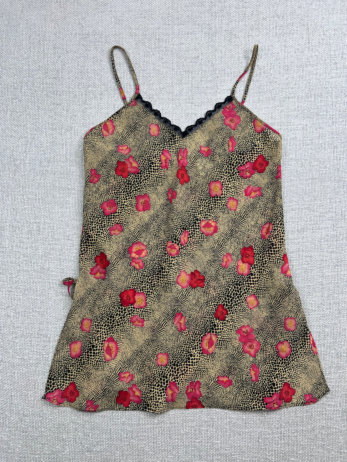 Y2K Floral Cheetah Slip Dress
