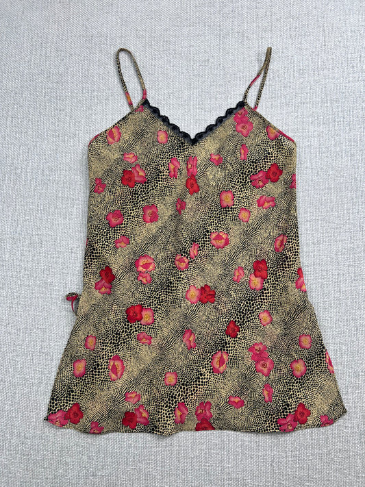 Y2K Floral Cheetah Slip Dress