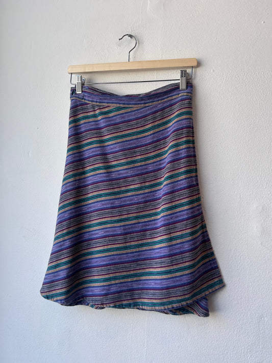 90's Striped Wrap Skirt