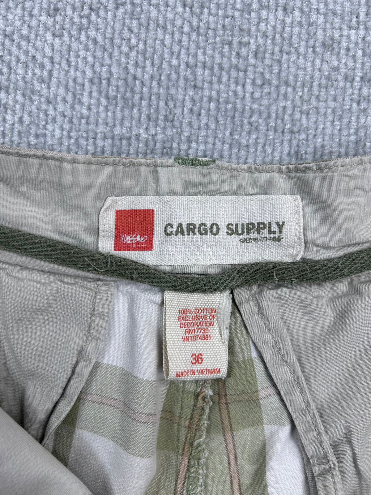 Y2K Plaid Cargo Shorts 35"
