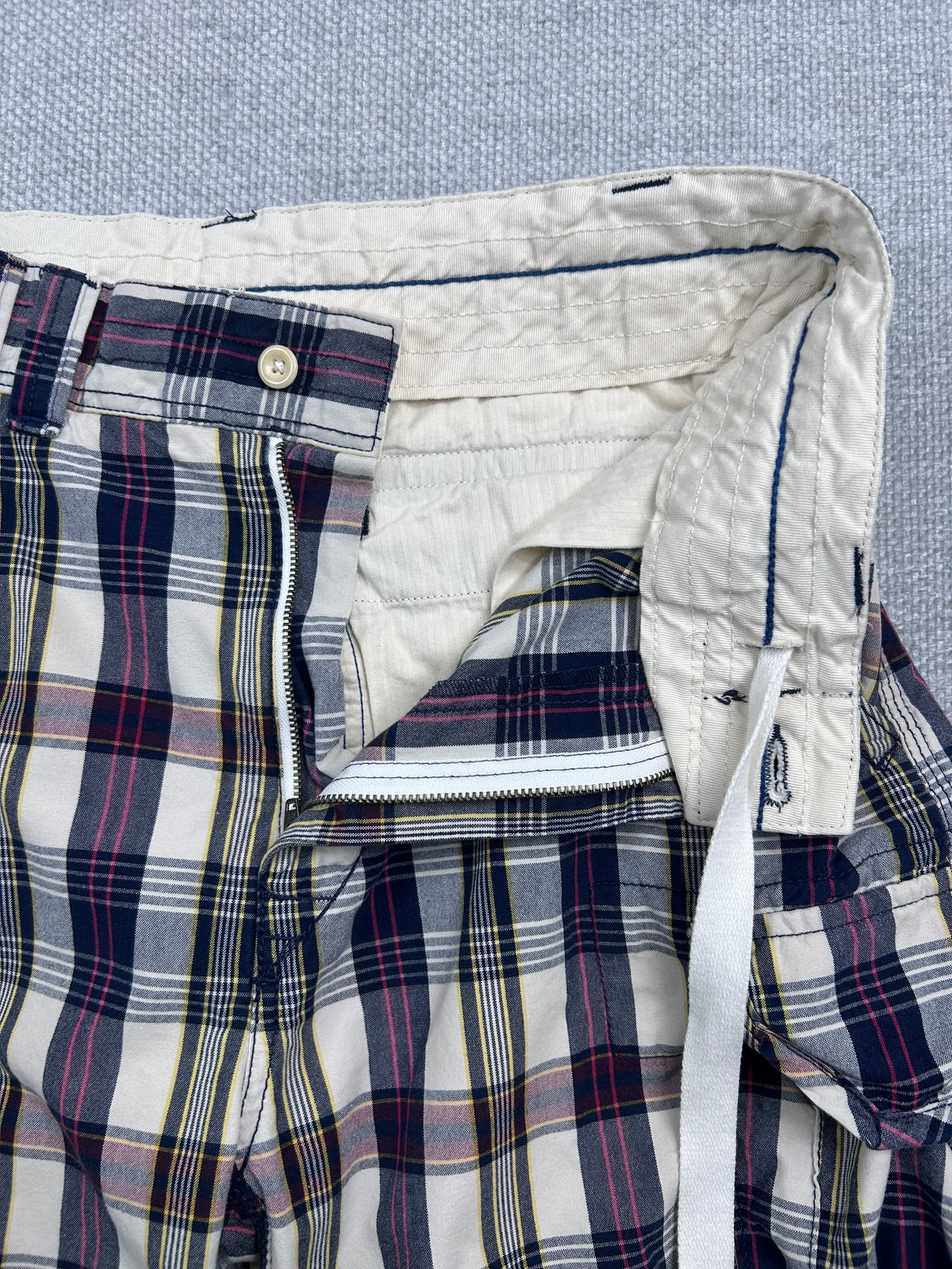 Y2K Polo Baggy Plaid Cargo Shorts 30-33"
