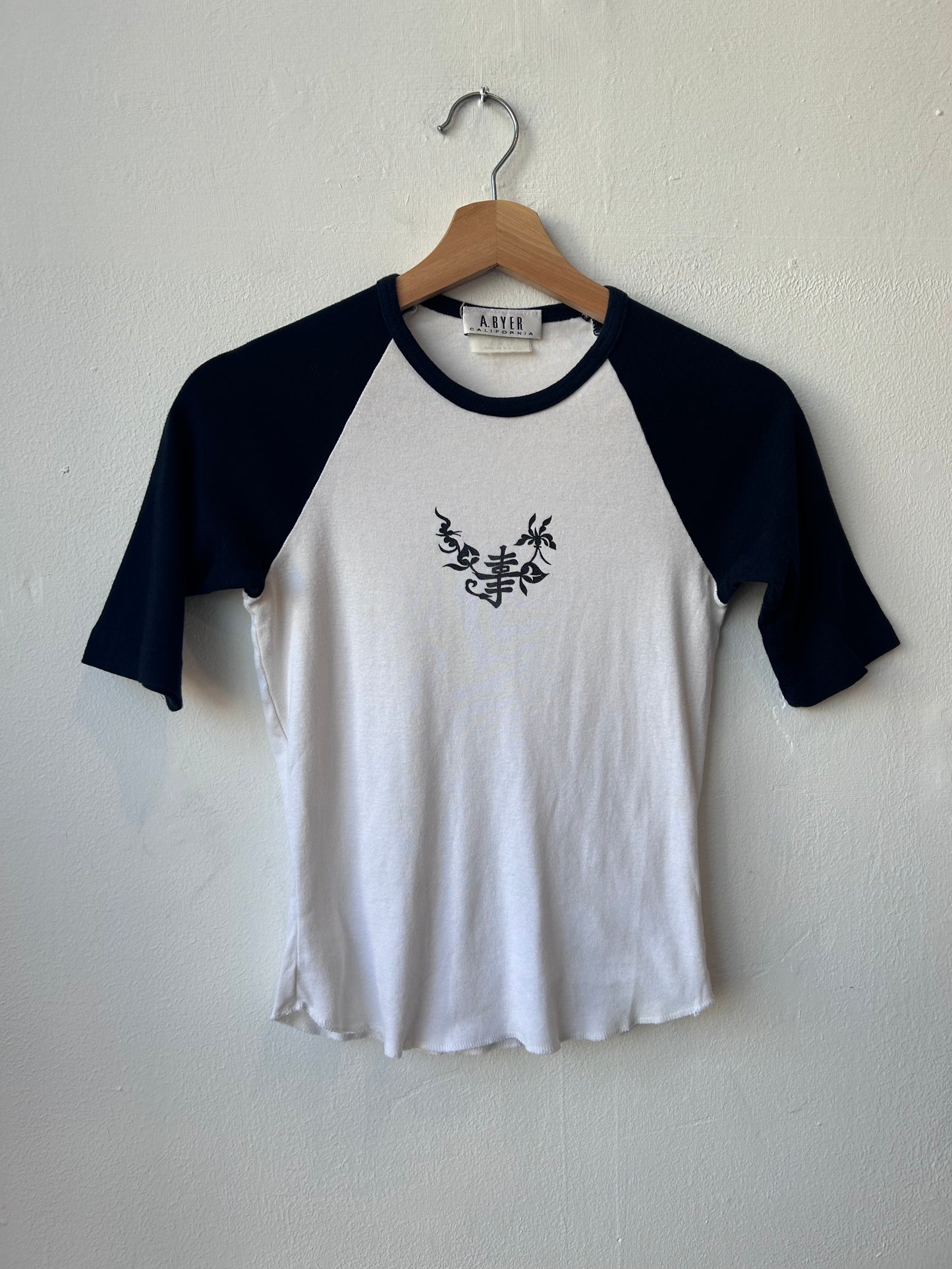 Y2K Chinese Symbol Raglan Top