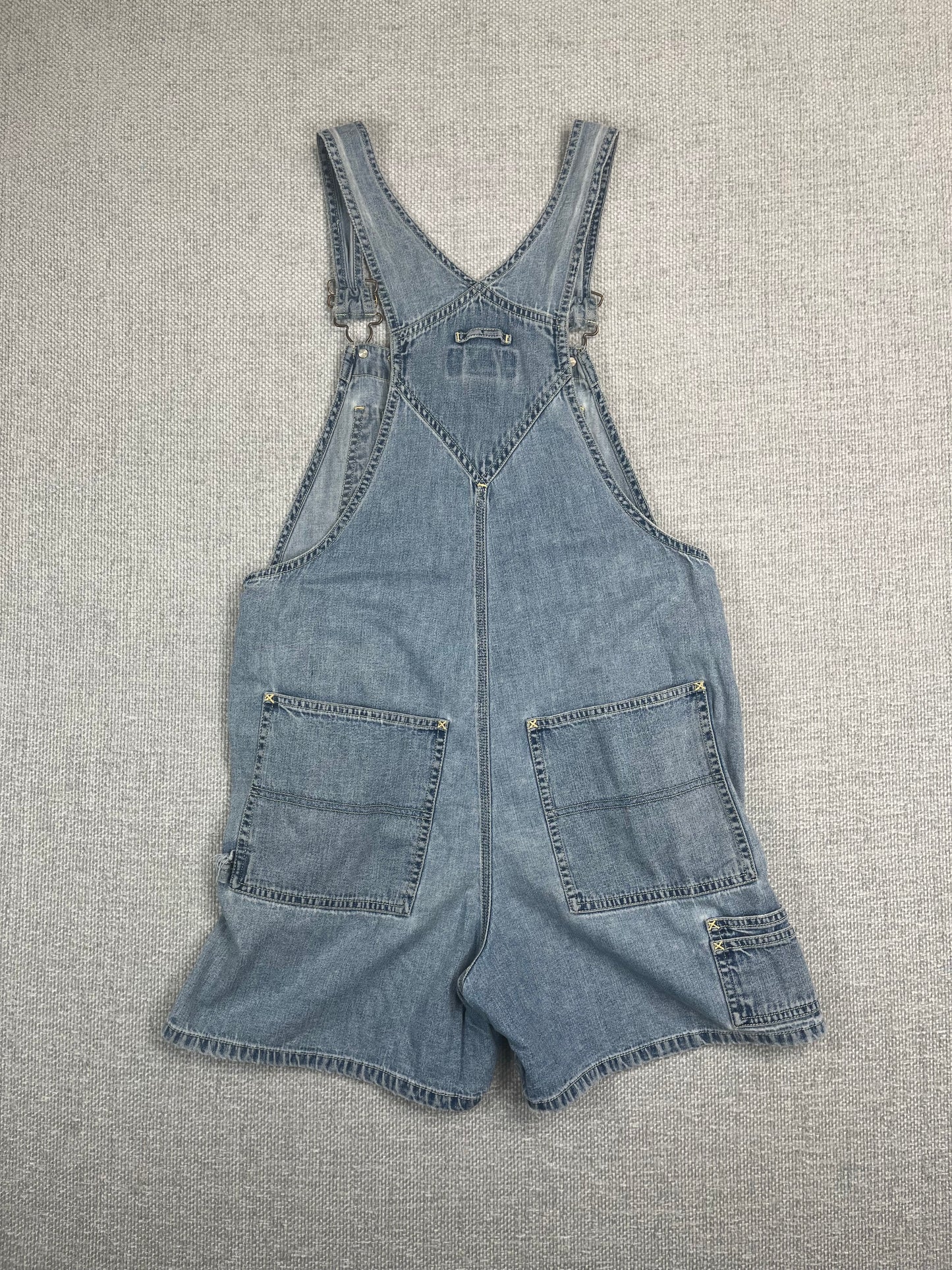 90's Denim Shorts Overalls