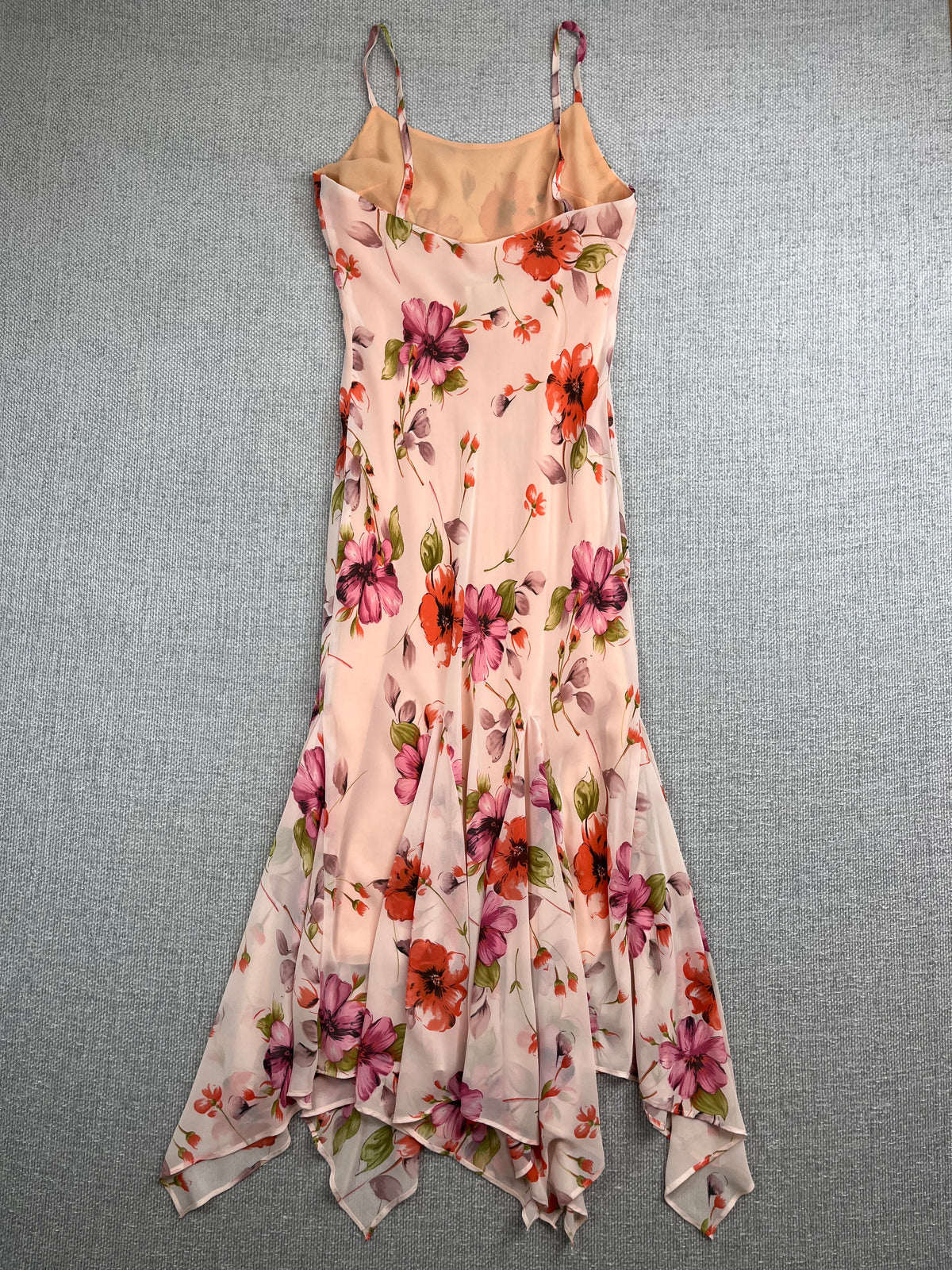 90's Asymmetrical Pink Floral Dress