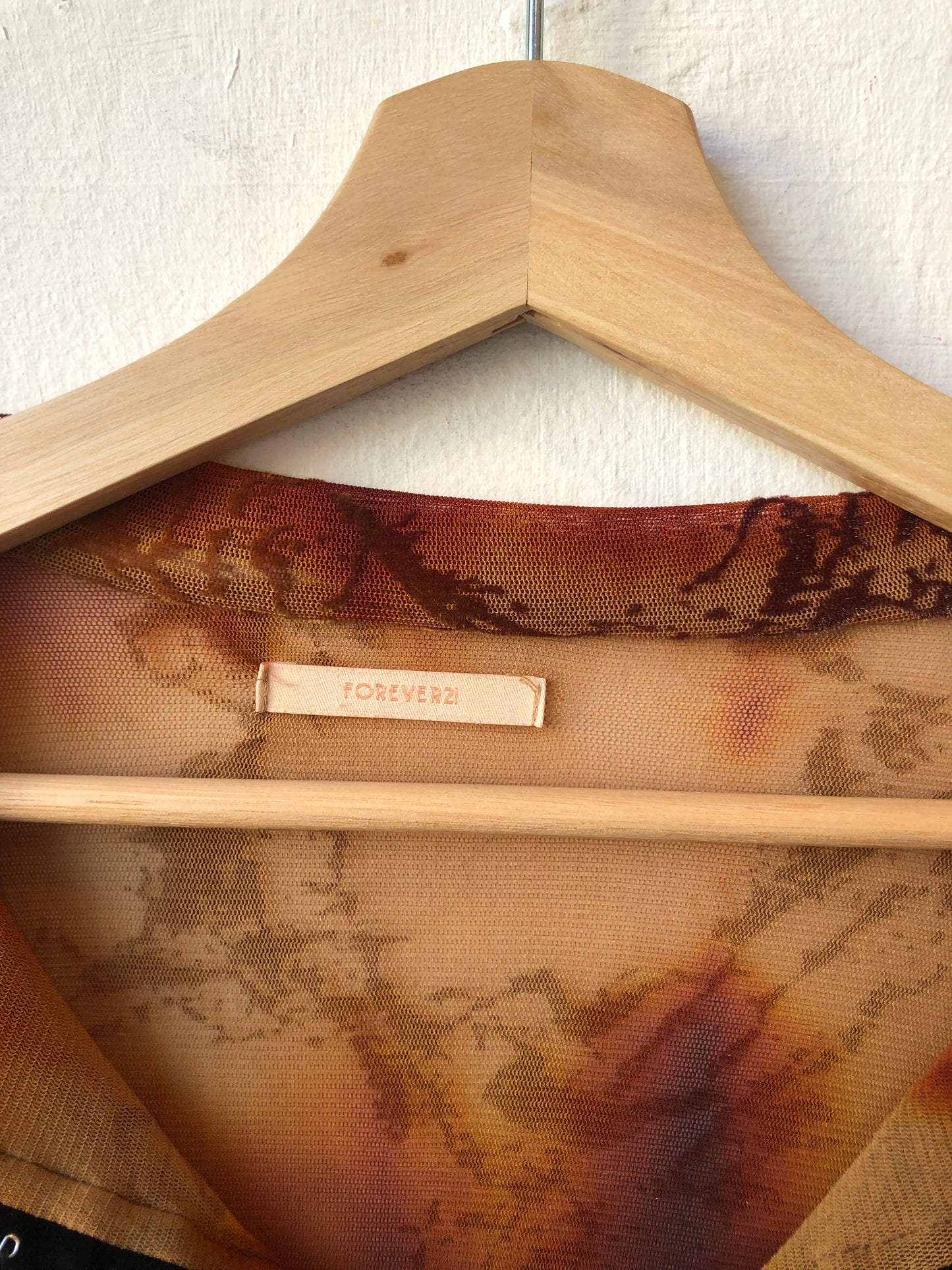 90's Sheer Lace Up Blouse