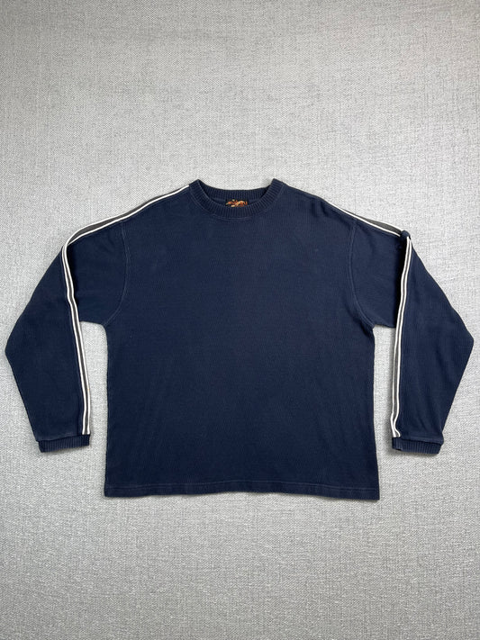 Y2K Navy Striped Sweater