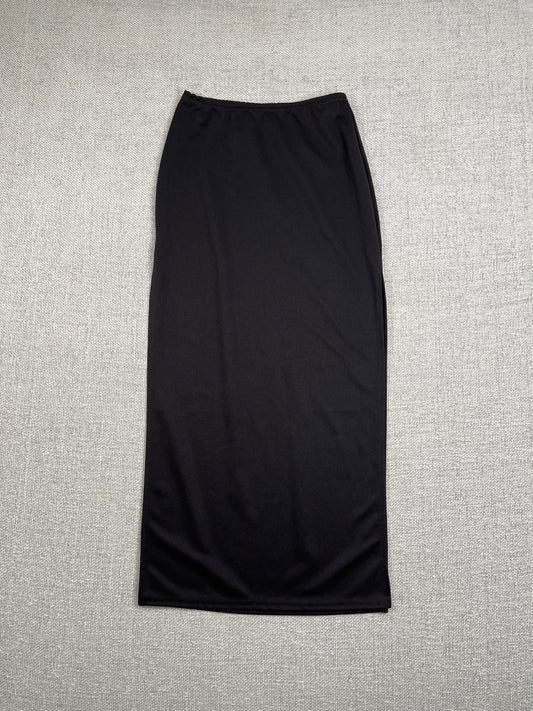 90's Black Slit Maxi Skirt 24-29"