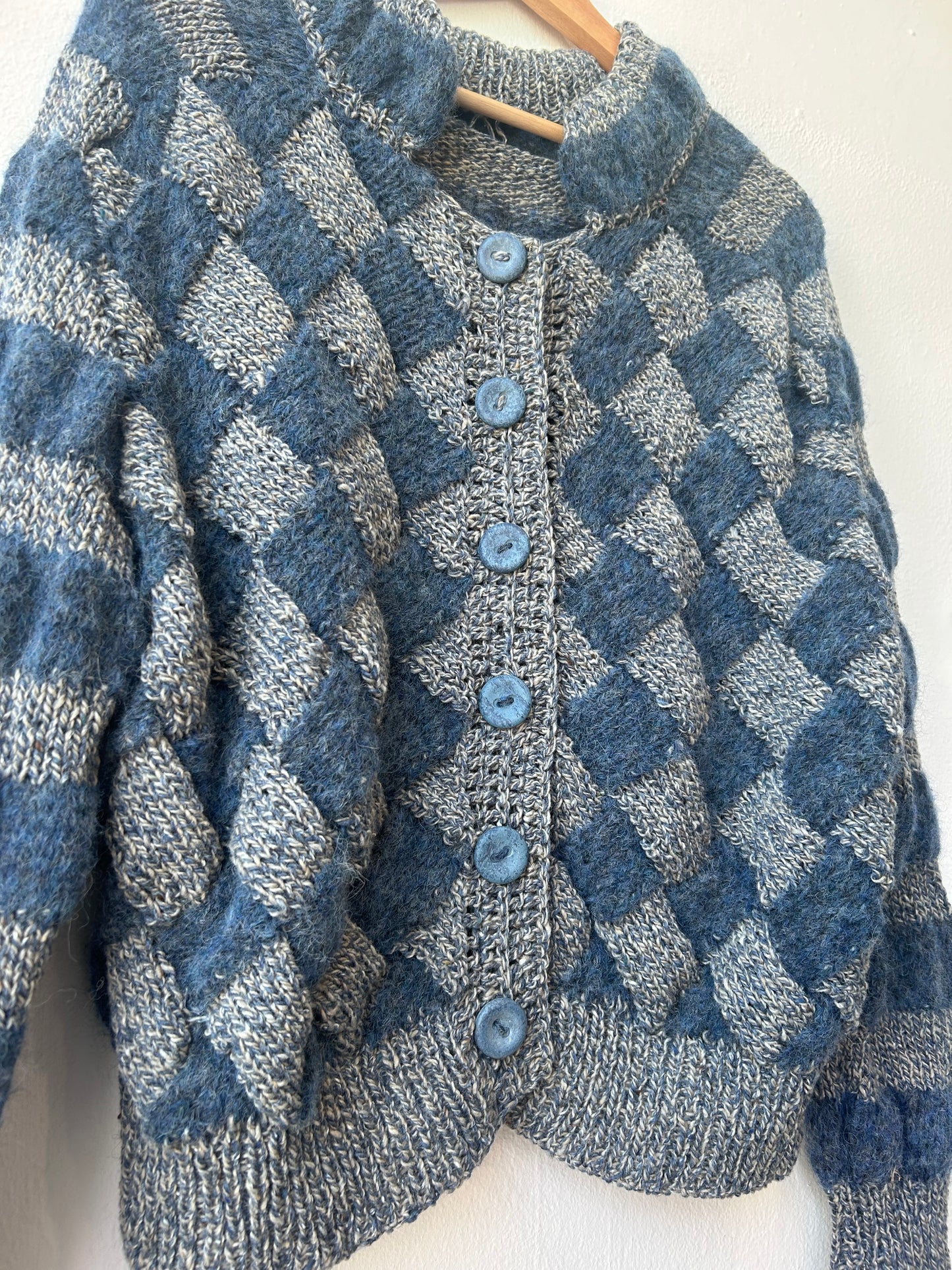 Handmade Blue Knit Cardigan