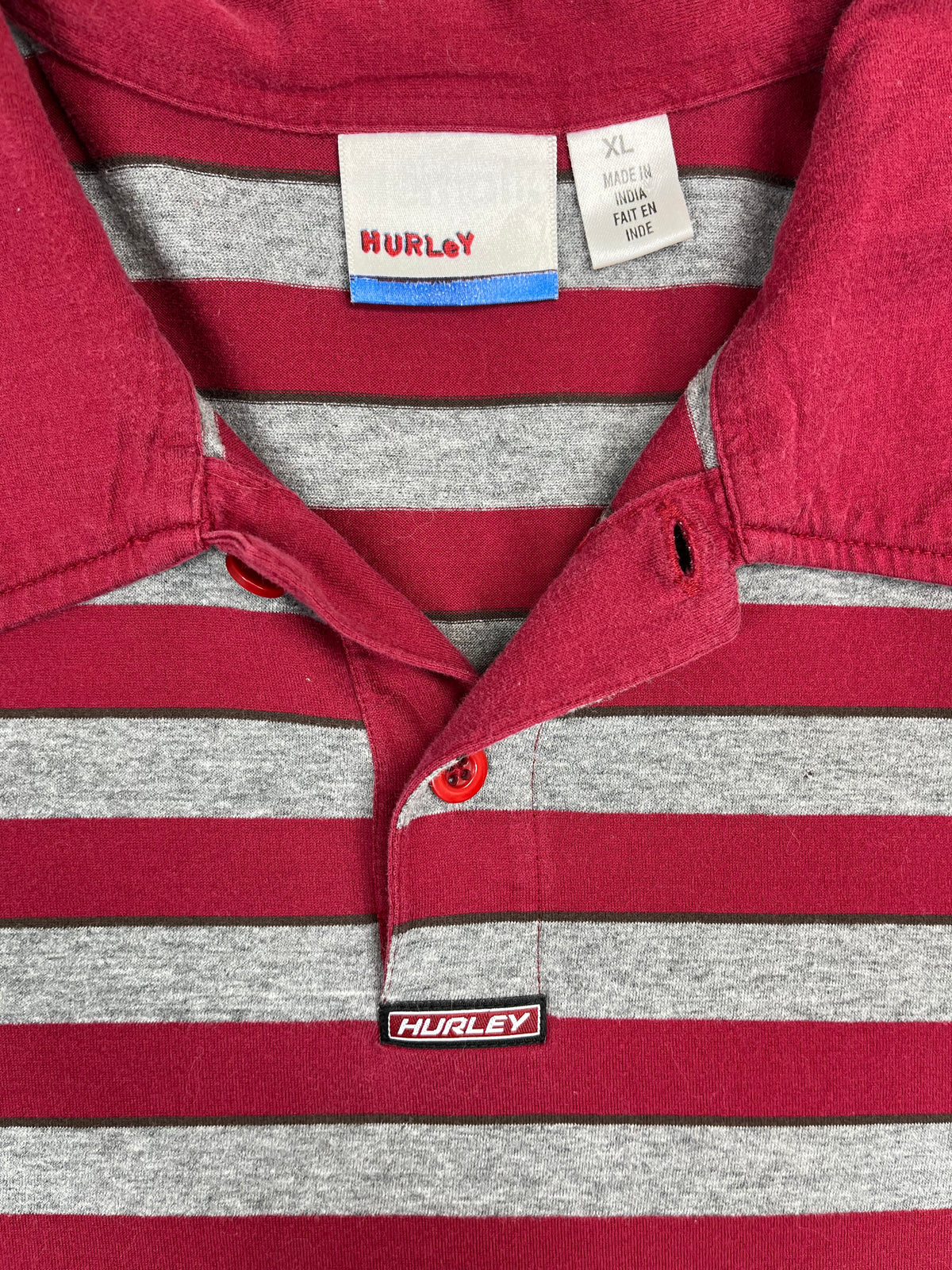 Y2K Hurley Striped Polo Shirt