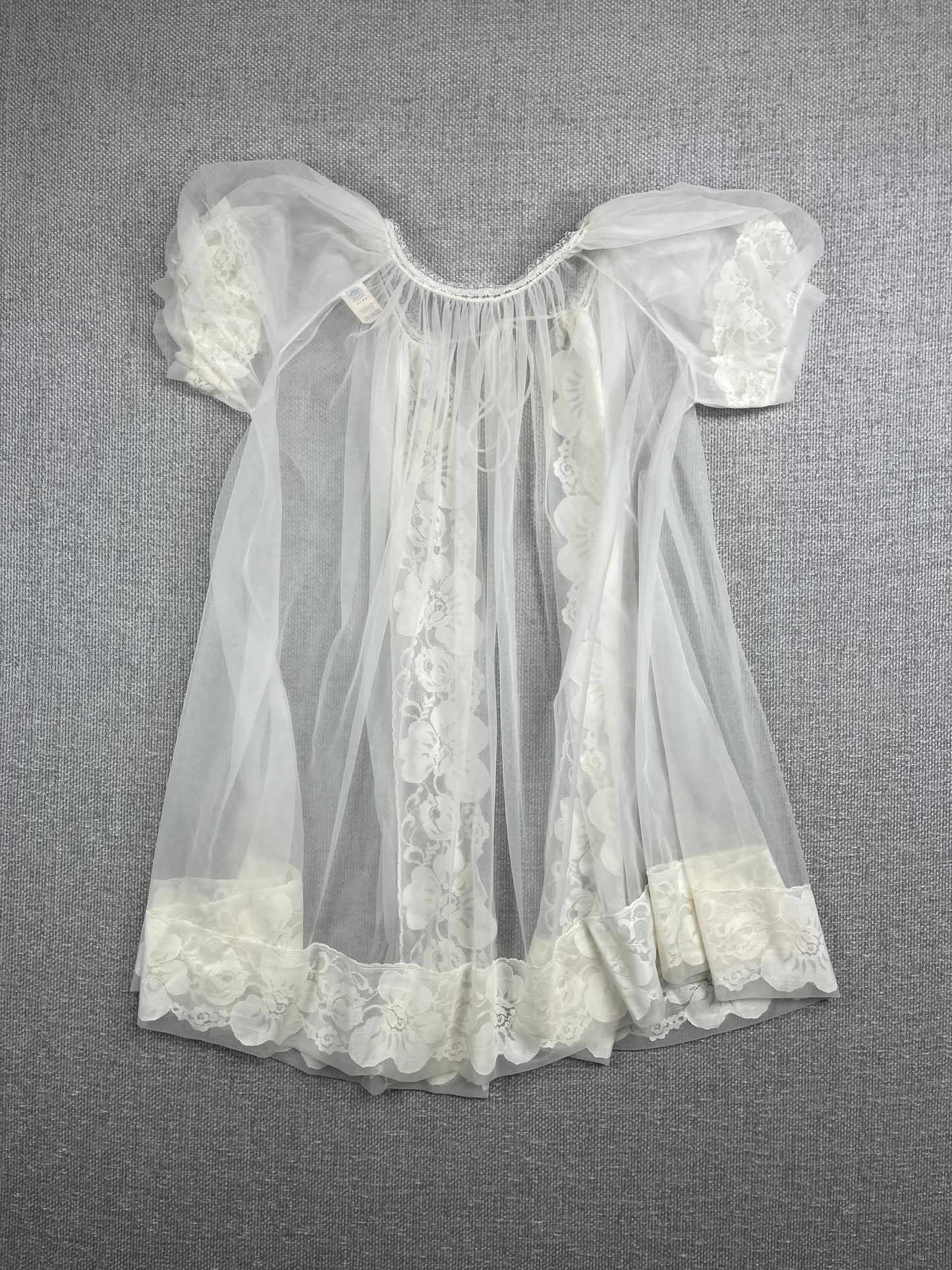 70's White Sheer Night Gown