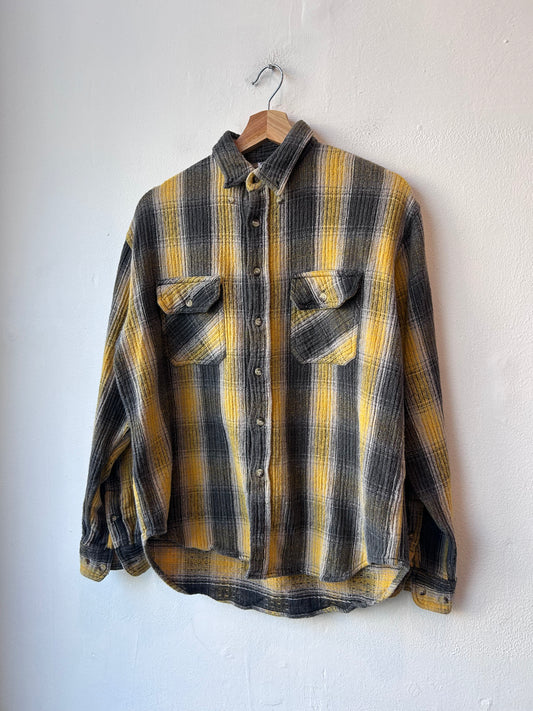 80's Turbo Yellow Plaid Button Up Shirt