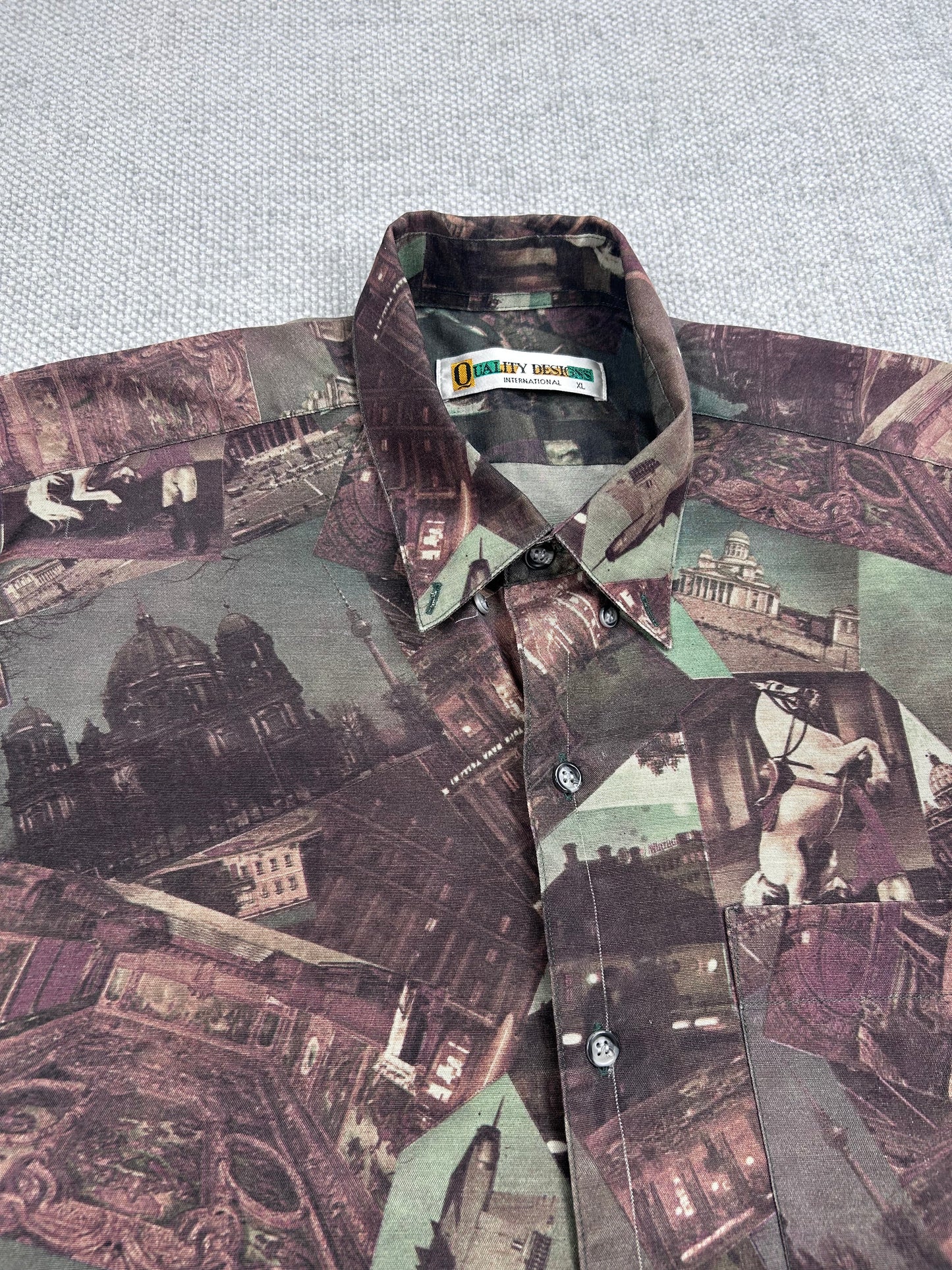 90’s Picture Collage Button Down
