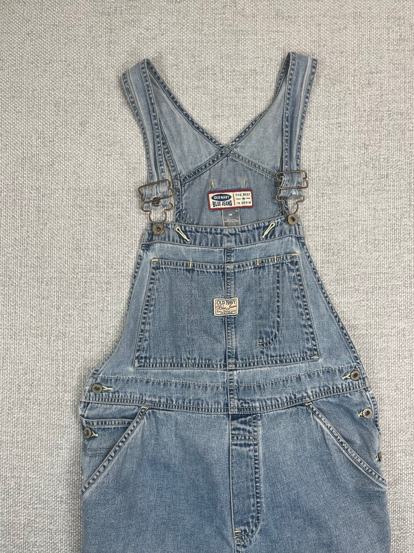 90's Denim Shorts Overalls
