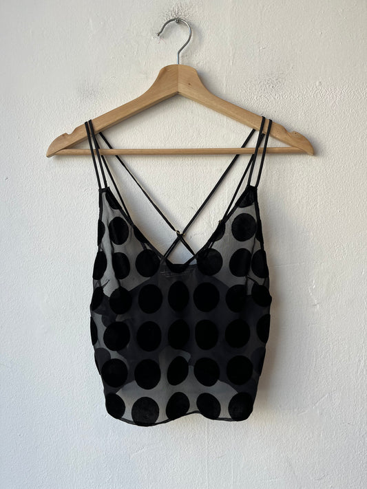 Y2K Mesh Polka Dot Top