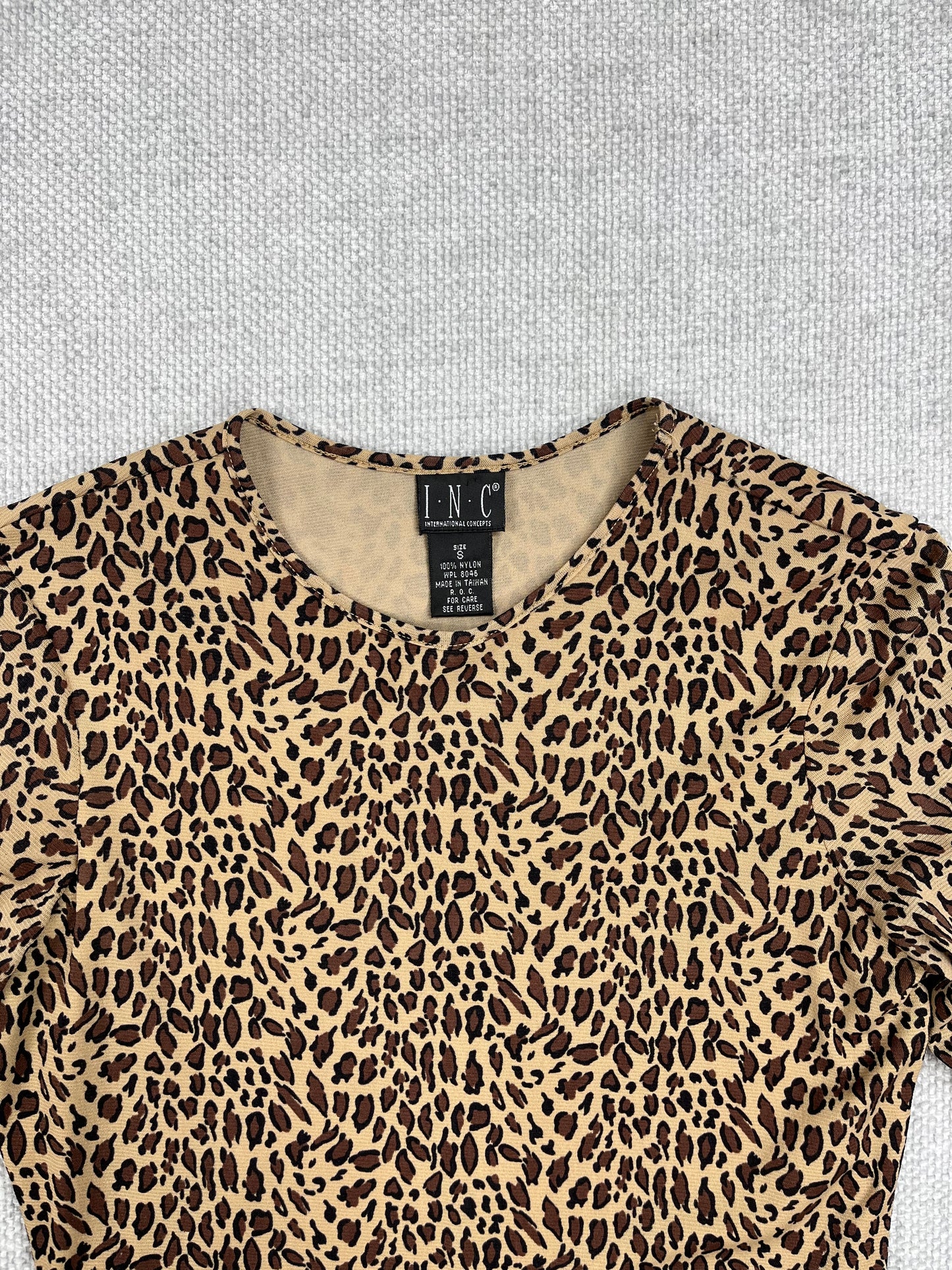 Y2K Mesh Leopard Print Long Sleeve