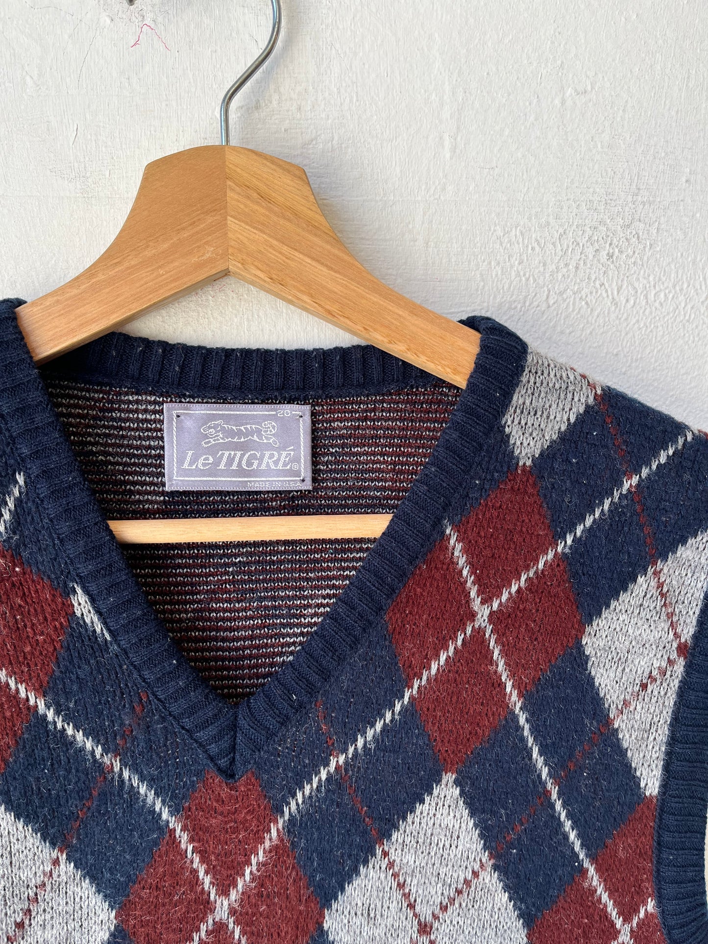 90's Le Tigré Argyle Sweater Vest
