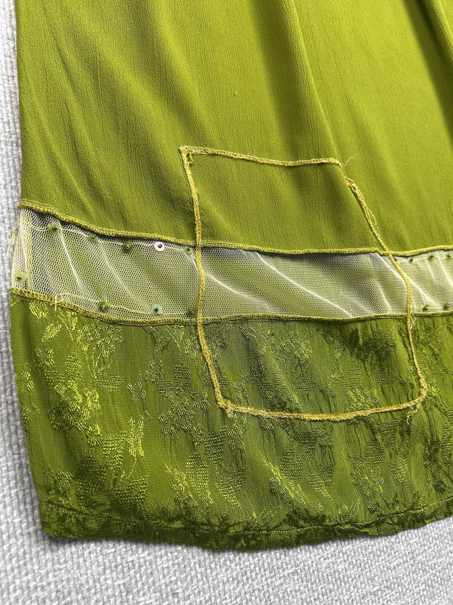 Y2K Green Rayon Dress