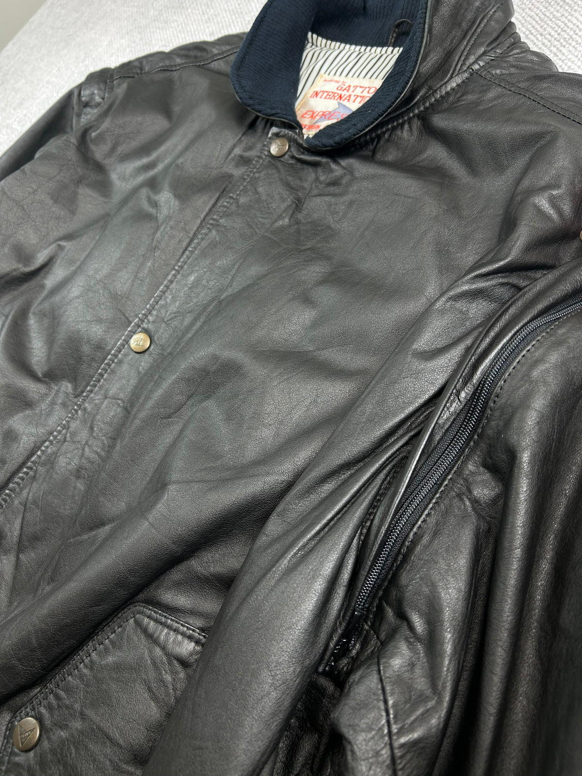 90's Hard Rock Dallas Leather Bomber Jacket