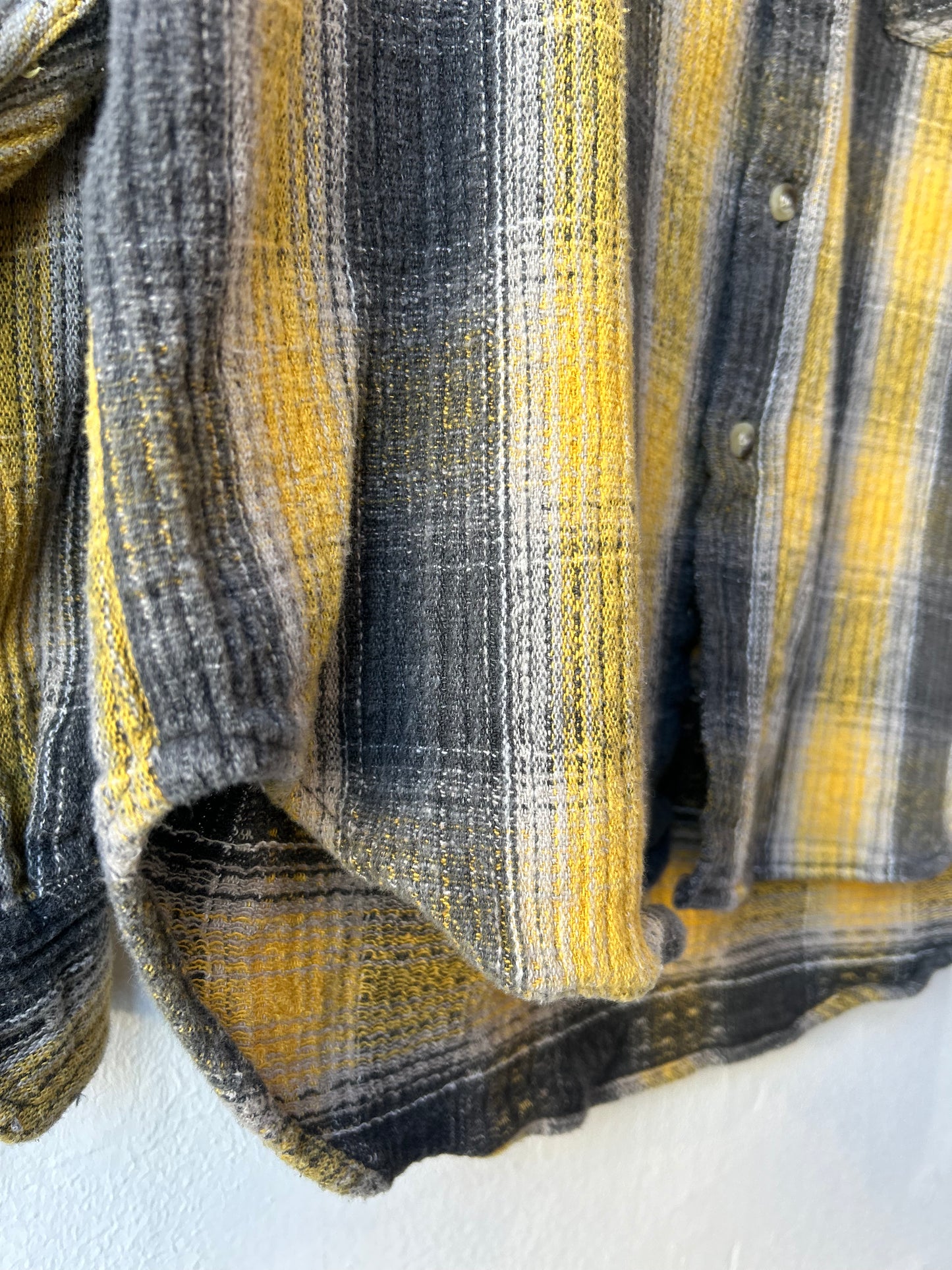80's Turbo Yellow Plaid Button Up Shirt