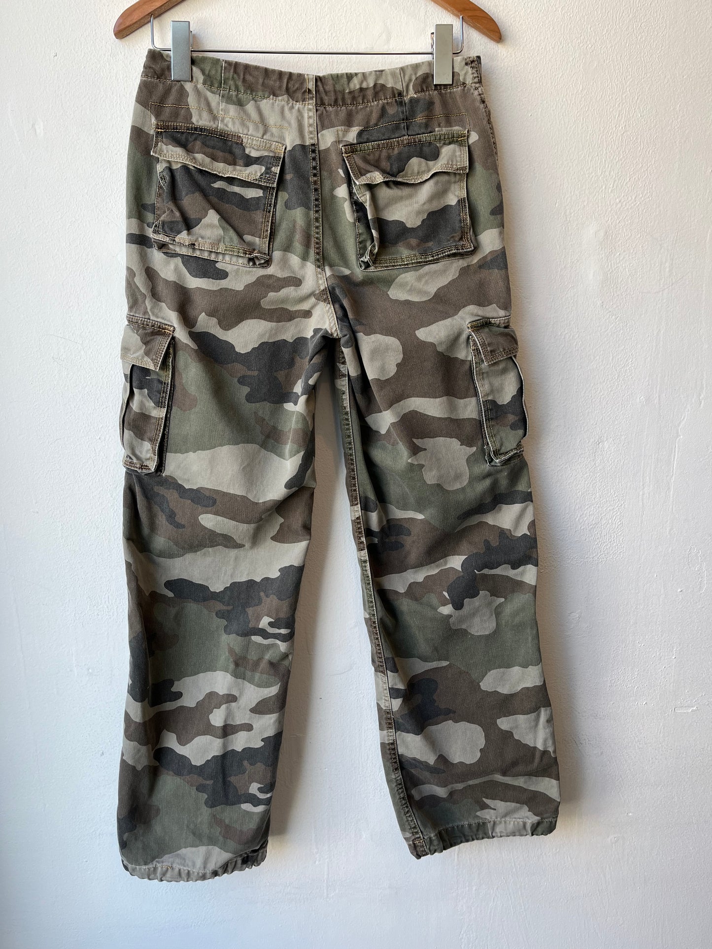Y2K Drawstring Camo Pants 21-30”