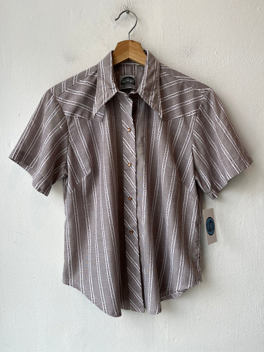 80's Striped Pearl Snap Shirt