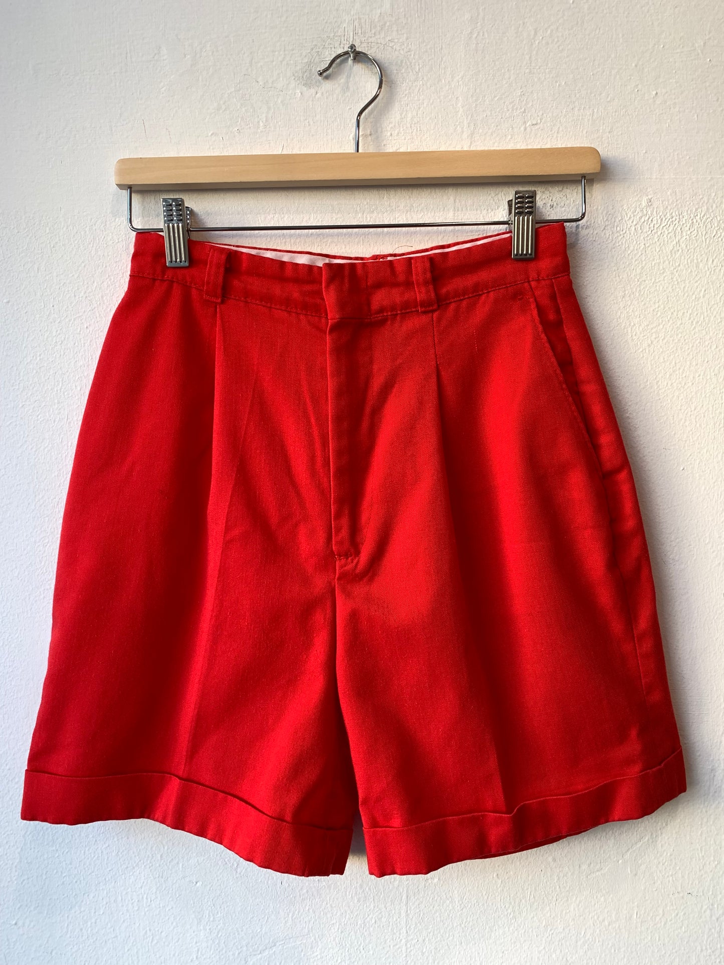 80’s Red Pleated Shorts 26”