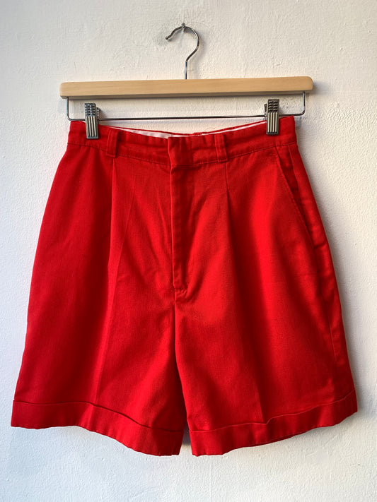 80’s Red Pleated Shorts 26”