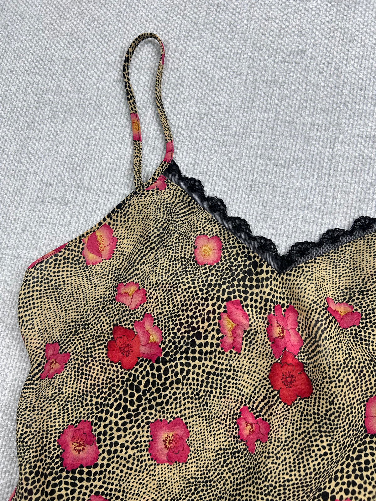 Y2K Floral Cheetah Slip Dress