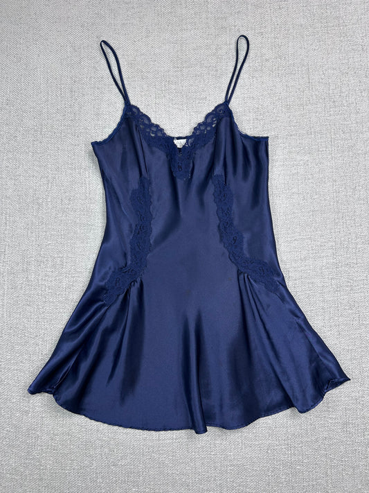 90's Navy Lace Slip Dress